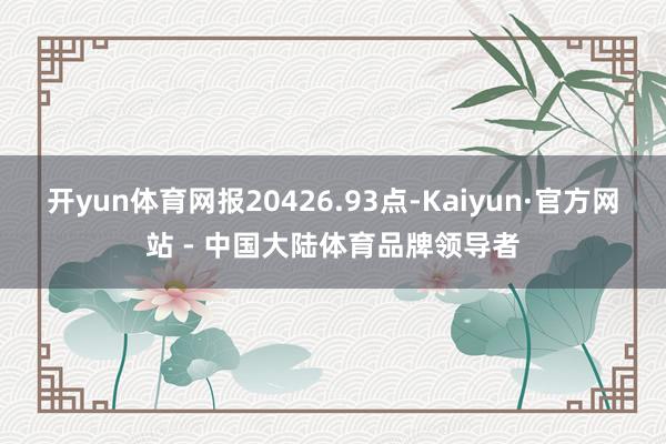 开yun体育网报20426.93点-Kaiyun·官方网站 - 中国大陆体育品牌领导者