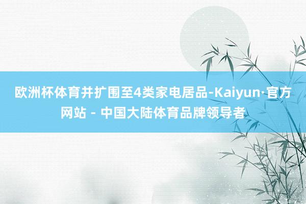 欧洲杯体育并扩围至4类家电居品-Kaiyun·官方网站 - 中国大陆体育品牌领导者
