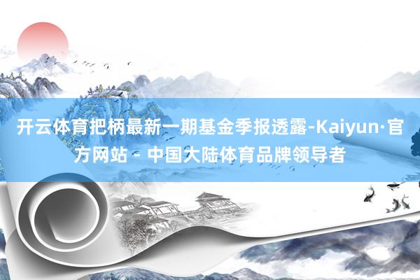 开云体育把柄最新一期基金季报透露-Kaiyun·官方网站 - 中国大陆体育品牌领导者