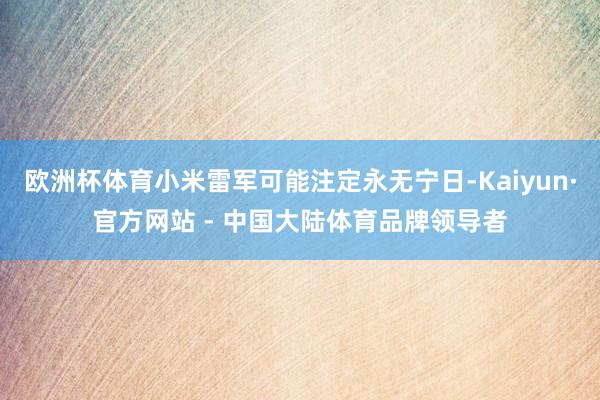 欧洲杯体育小米雷军可能注定永无宁日-Kaiyun·官方网站 - 中国大陆体育品牌领导者