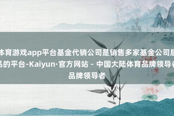 体育游戏app平台基金代销公司是销售多家基金公司居品的平台-Kaiyun·官方网站 - 中国大陆体育品牌领导者