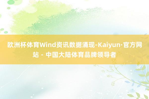 欧洲杯体育Wind资讯数据涌现-Kaiyun·官方网站 - 中国大陆体育品牌领导者