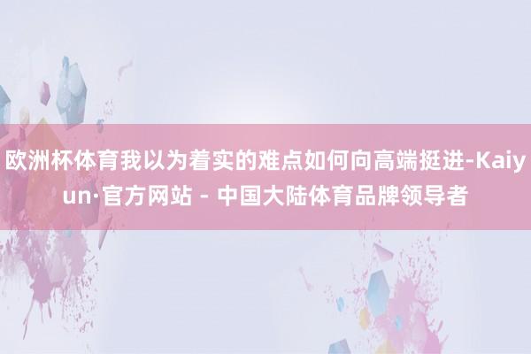 欧洲杯体育我以为着实的难点如何向高端挺进-Kaiyun·官方网站 - 中国大陆体育品牌领导者