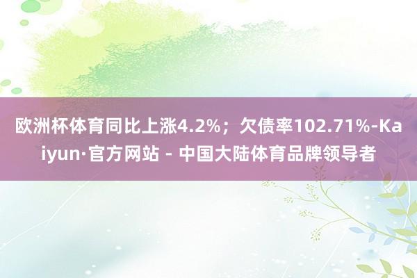 欧洲杯体育同比上涨4.2%；欠债率102.71%-Kaiyun·官方网站 - 中国大陆体育品牌领导者