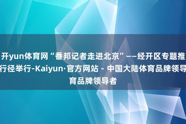 开yun体育网“番邦记者走进北京”——经开区专题推介行径举行-Kaiyun·官方网站 - 中国大陆体育品牌领导者